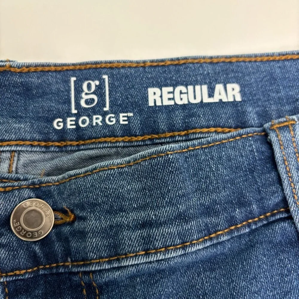 George Regular‎ fit Straight Leg Women's size 38x32 Medium Wash Blue Denim Jeans